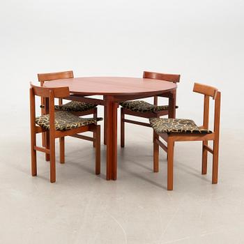 Inger Klingenberg, dining set 5 pcs model no. 193 for France & Son Denmark 1960s.