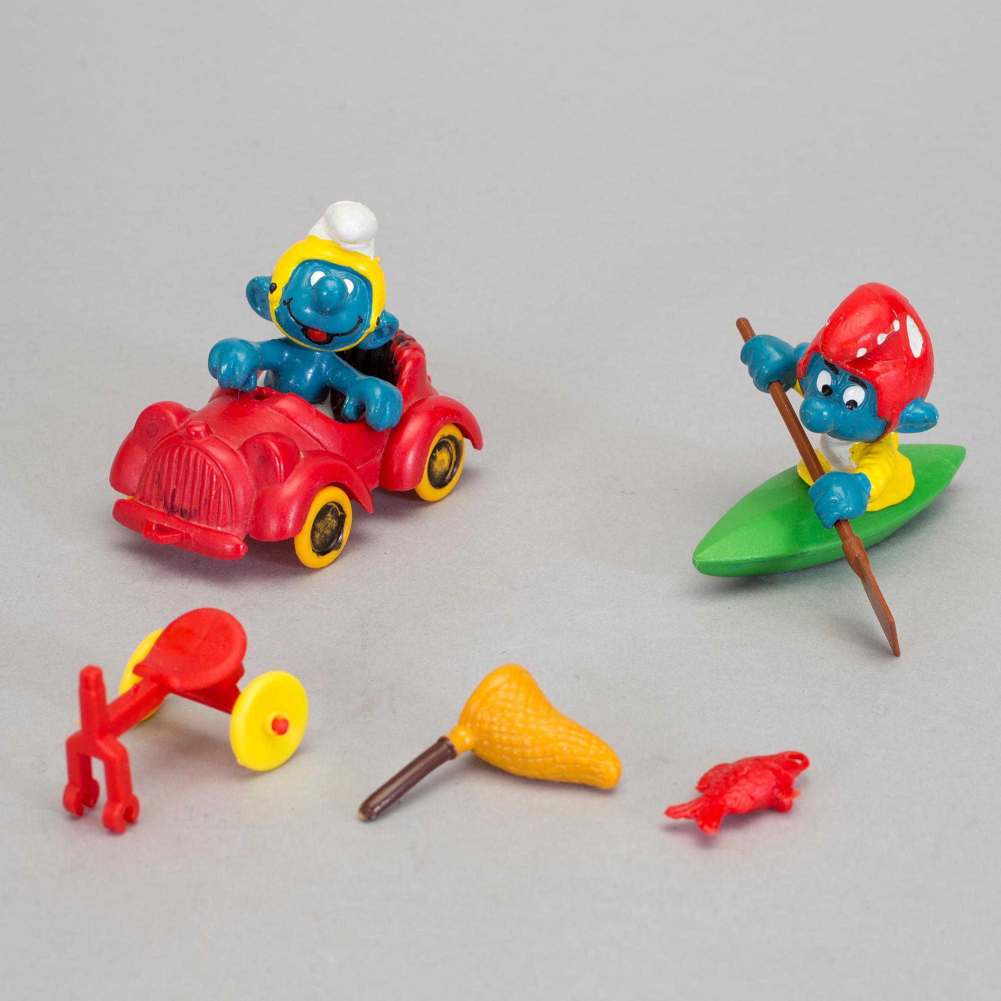 PARTI SMURFAR, 65 stycken, Bully & Schleich, 1970/80-tal.