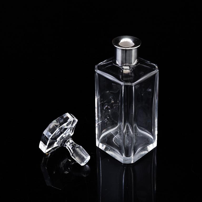 A mid 20th century glass and silver decanter, Germany.