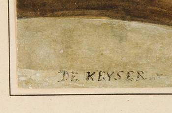 Nicaise de Keyser, watercolours, 2, signed.