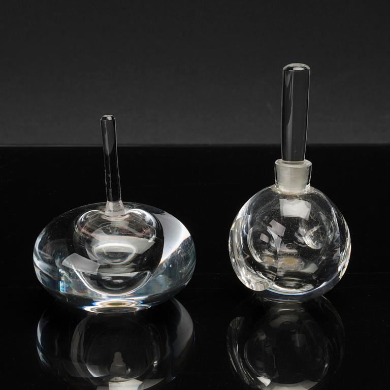 FLACONER 4 st, glas, bl.a. Orrefors,