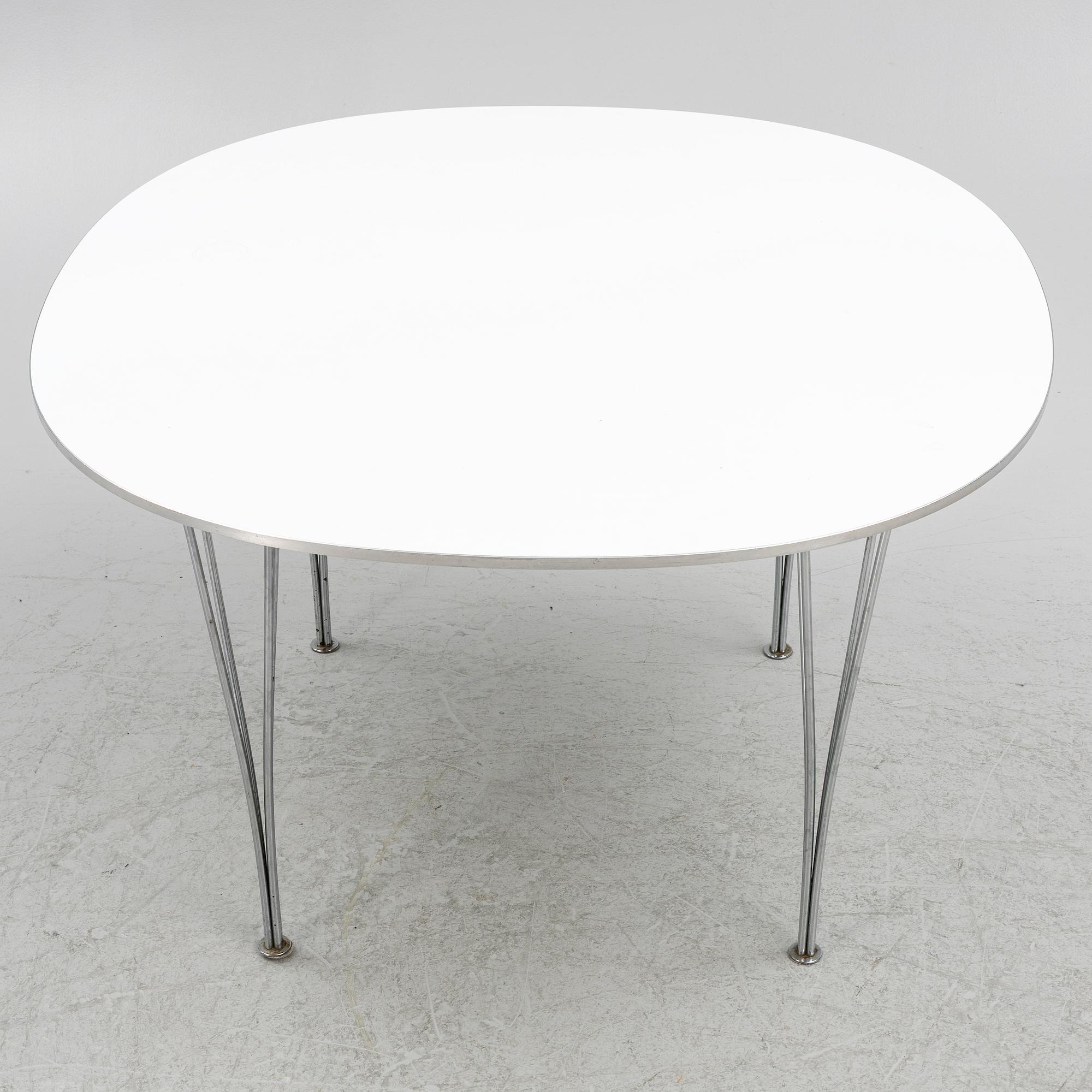 Bruno Mathsson & Piet Hein, a 'Supercircle' dining table, Fritz Hansen, Denmark.