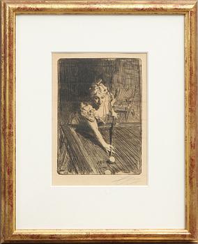 ANDERS ZORN, etsning, sign, utförd 1898.