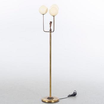FLOOR LAMP, brass and glass, Armaturbolaget Malmö, 1930/-40's.