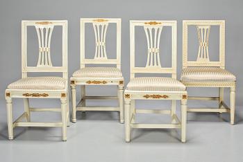 STOLAR, 3+1, gustavianska, omkring sekelskiftet 1800.