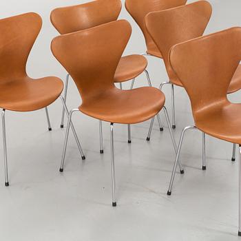 A SET OF 6 ARNE JACOBSEN "SERIES 7" CHAIRS, Fritz Hansen.