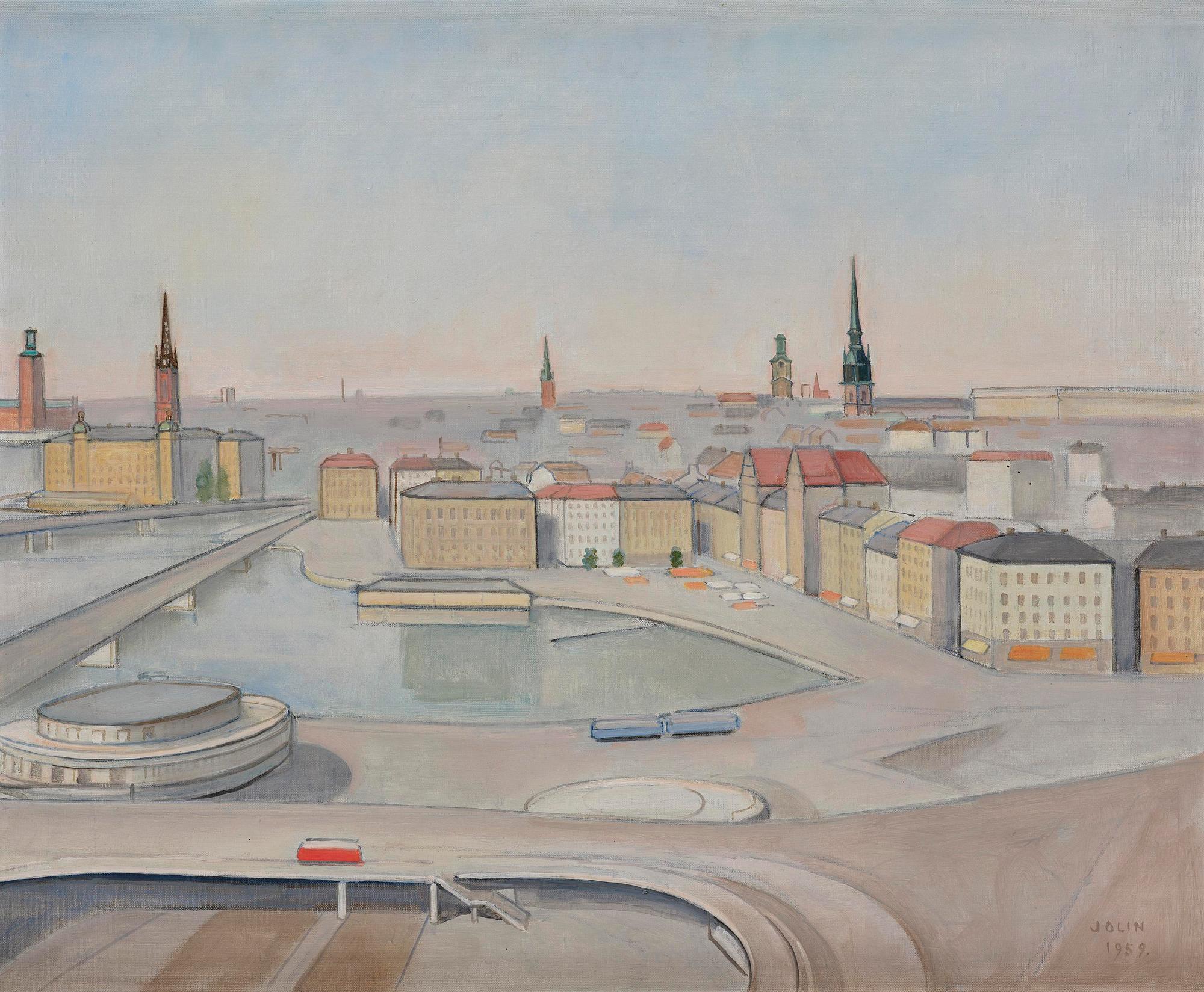 Einar Jolin, View over Slussen and Gamla Stan, Stockholm.