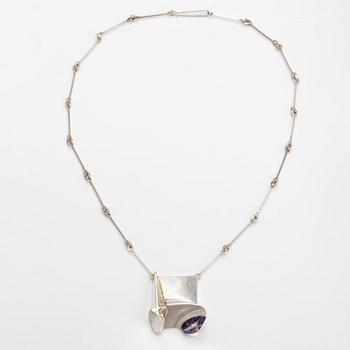 Björn Weckström, "Monolit" a sterling silver and acrylic necklace. Lapponia 1974.
