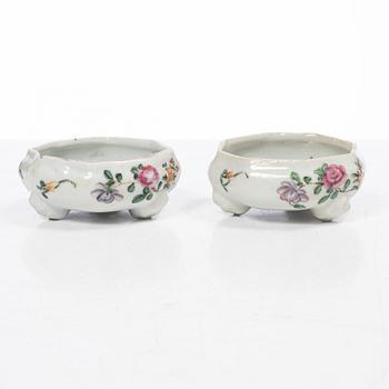 Parti Famille Rose-porslin, 5 delar, kina, Qianlong (1736-95).