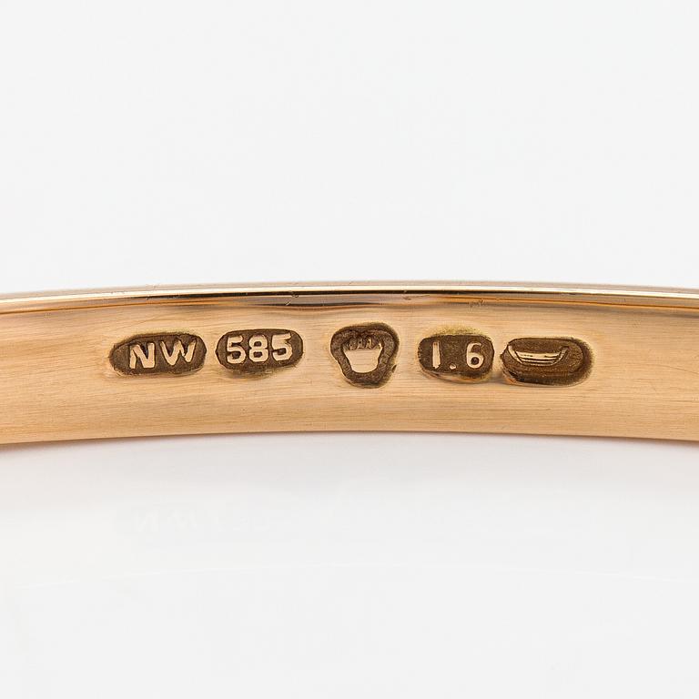 Armband, 14K guld, syntetisk spinell. Westerback, Helsinkgfors 1940.