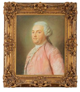 Jean-Baptiste Perroneau Attributed to, A gentleman in a pink robe (M Sarasin de Bordeaux).