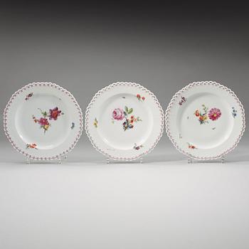 Six Berlin dessert dishes, 19th Century.