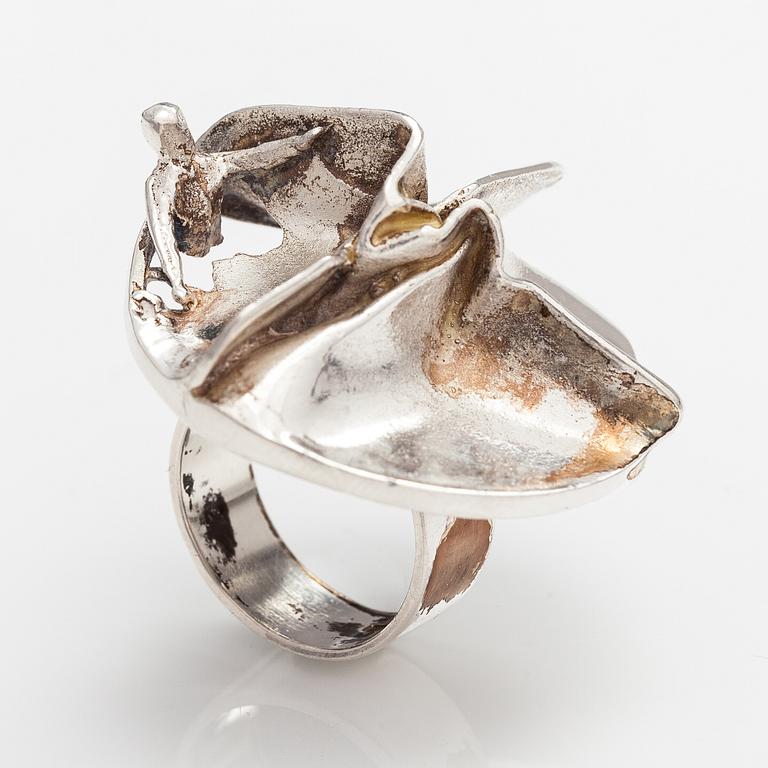 Björn Weckström, Ring "Jaaras dröm", sterlingsilver. Lapponia 1970.