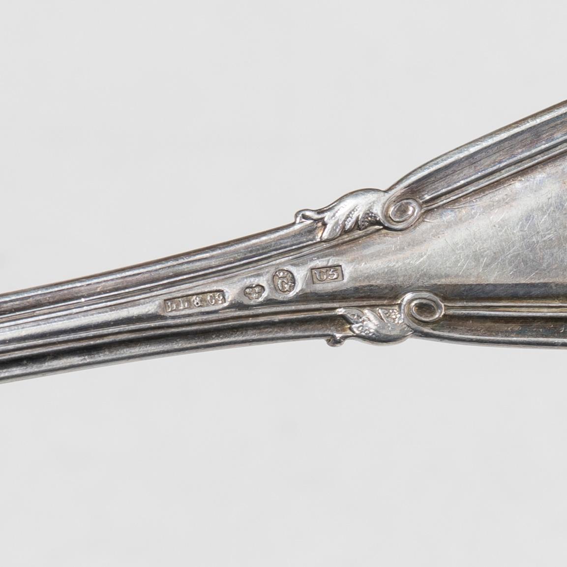 Bestickuppsättning, 25 delar, silver, modell "Greque", Lars Larsson & Co, Göteborg 1874.