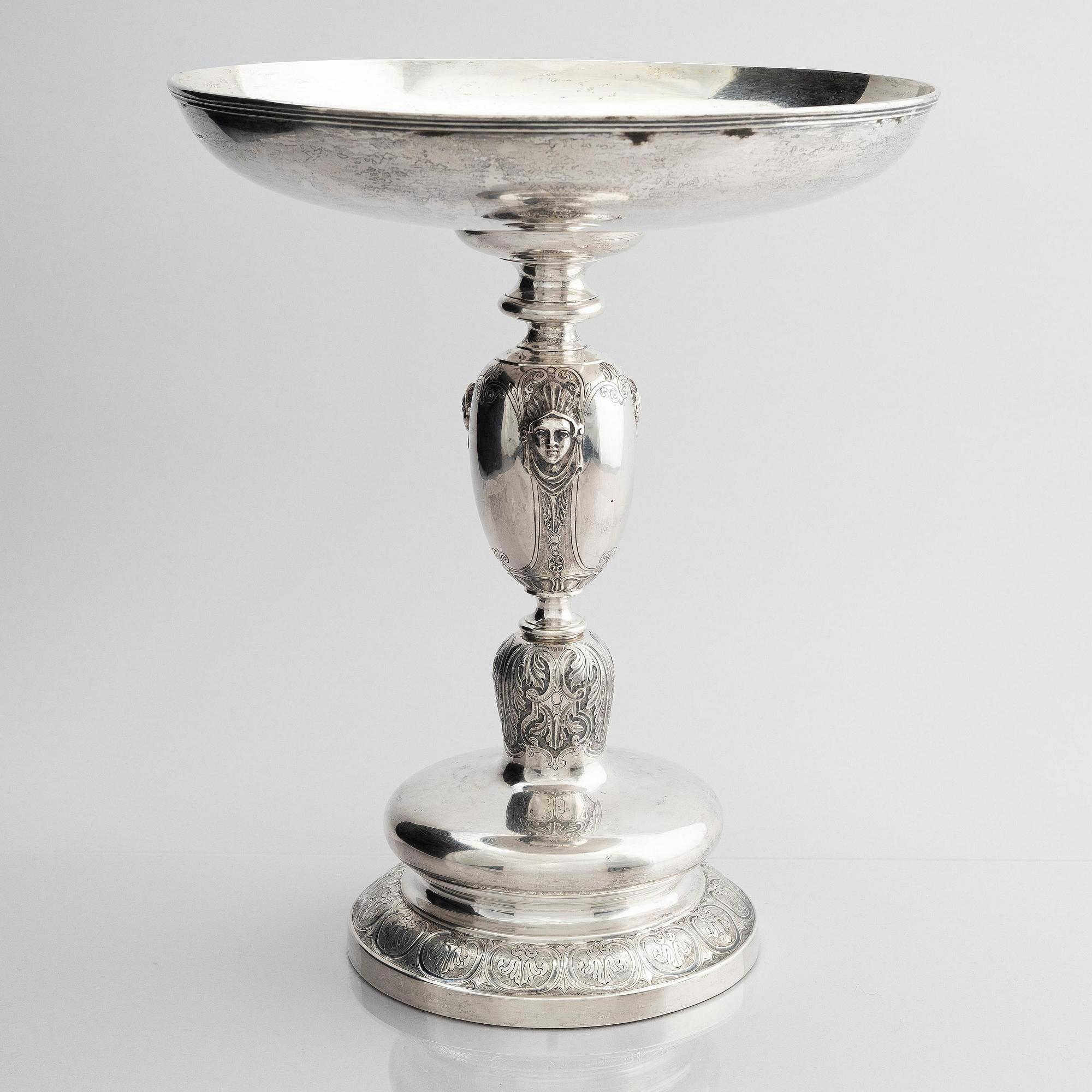 A Danish large silver bowl on foot, mark of Anton Michelsen, Copenhagen 1865.