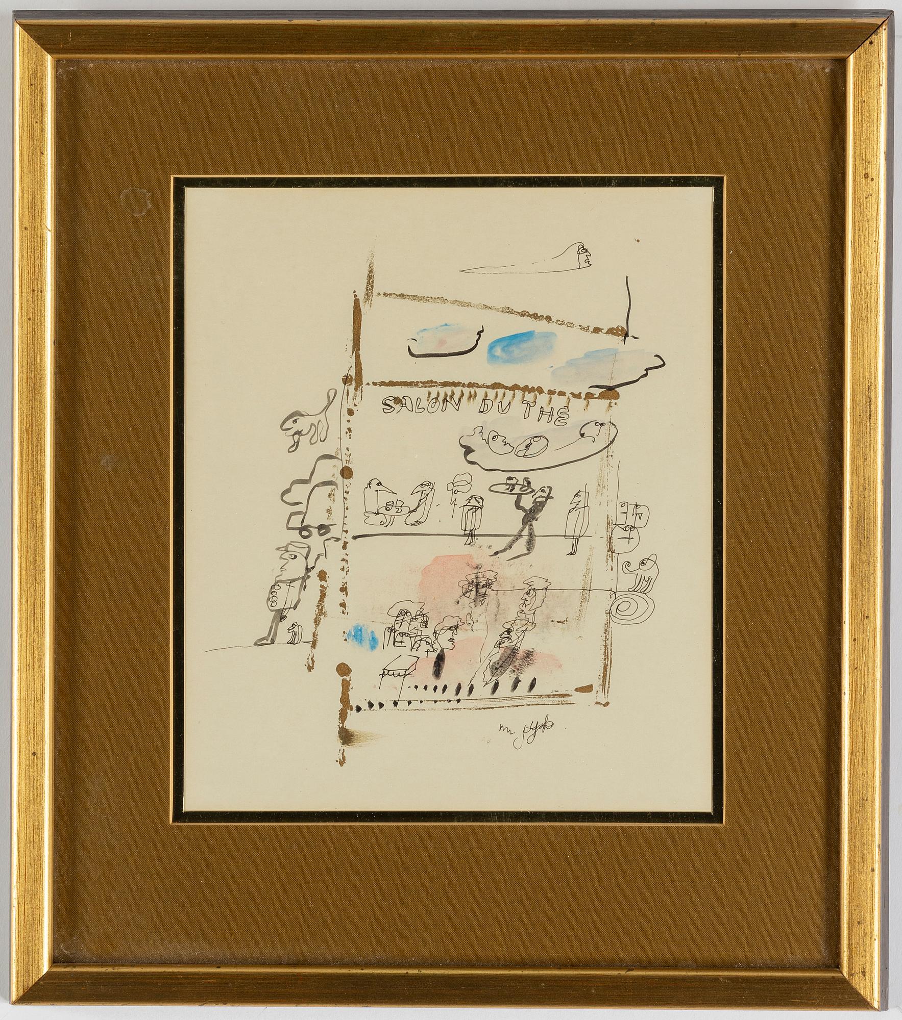 Madeleine Pyk, mixed media, signed.