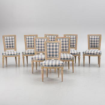 A set of eight late Gustavian chairs, late 18th Century.