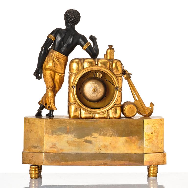 A Empire Mantle clock, "Le Matelot" by Eduard Engelbrechten (active in Stockholm 1815-1845).