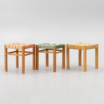 Axel Larsson, Stools 3 pcs, functionalist, Bodafors, 1930s.