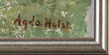 AGDA HOLST, olja på pannå, sign, dat á tergo 1957.