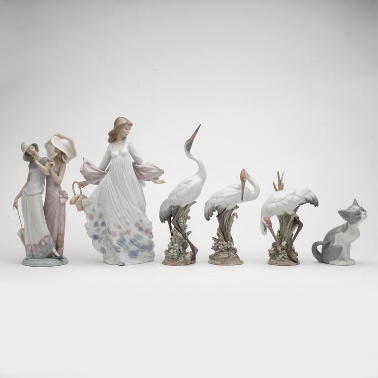 FIGURINER, 6 delar, porslin, Lladro, Spanien, 1900-tal.