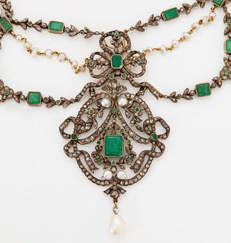 A 19th century emerald necklace.