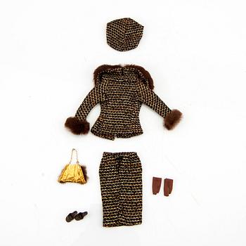 Barbie clothes 4 sets, vintage including "On The Avenue" Mattel 1965 and "Magnificence" Mattel 1965.