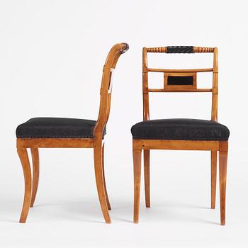 A set of eight Empire chairs by Anders Eriksson, Hassungared, first part 19th century.