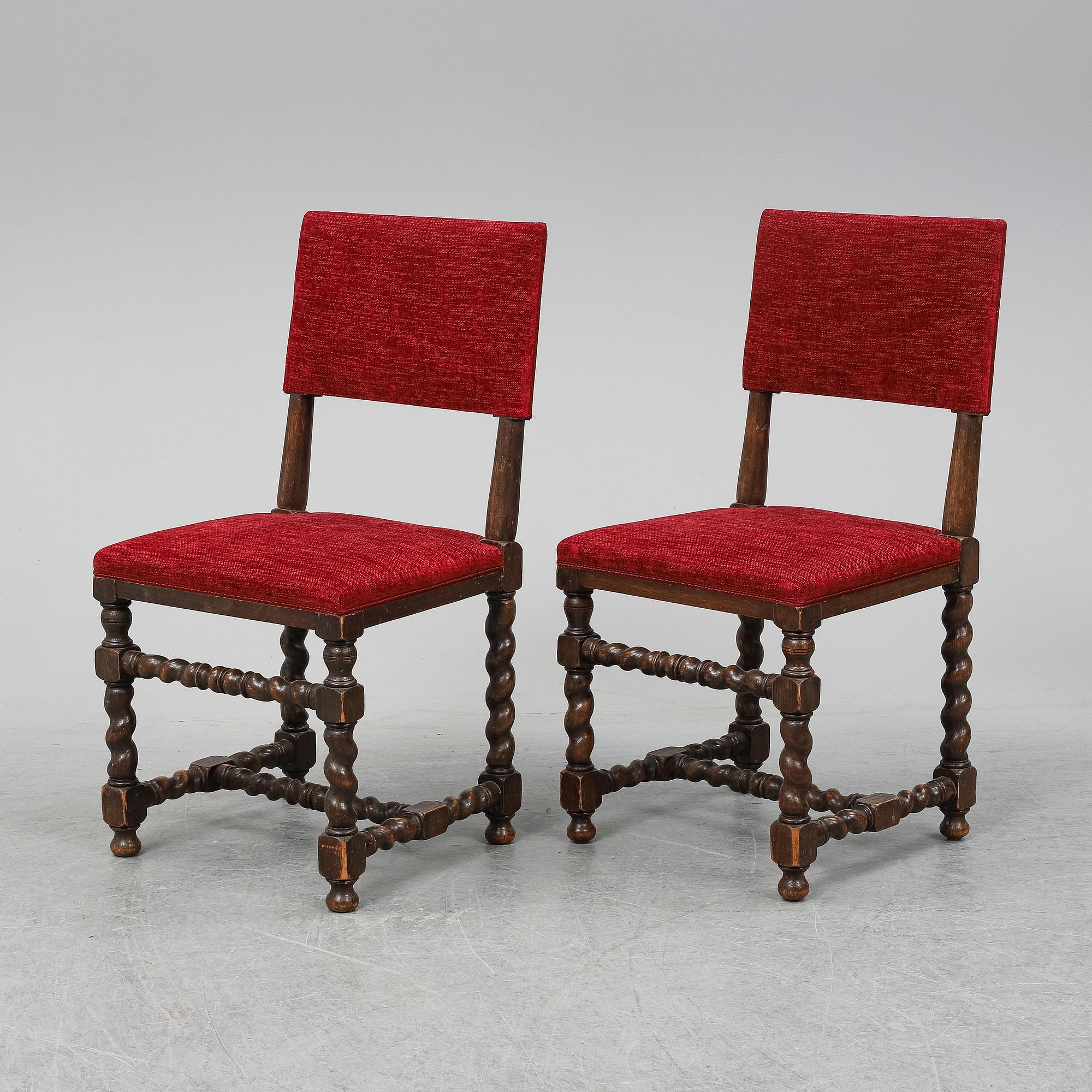 6 baroque style chairs, early 20th century.
