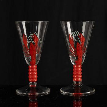 A set of eight glasses, mid 20th Century.