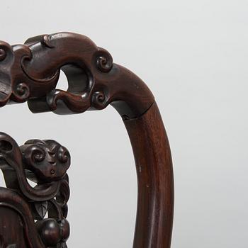 A pair of 20th-century Chinese chairs.