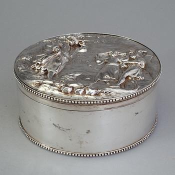 Lockplatta, omärkt, 1600-tal, barock, Ask/dosa, GH Sidwall,  Norrköping 1793, silver.