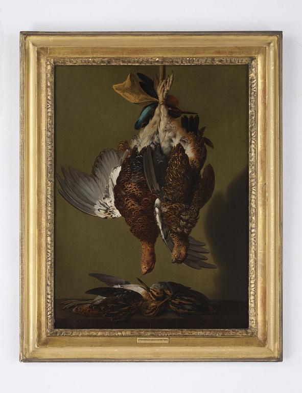 Moses Haughton II Attributed to, Still life with birds.