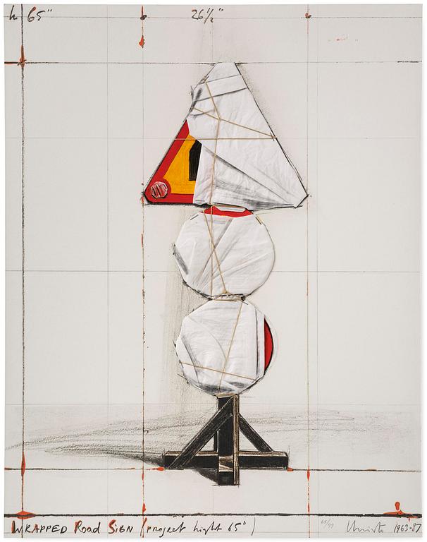 Christo Vladimirov Javacheff, "Wrapped Road Sign (Project Light 65)".