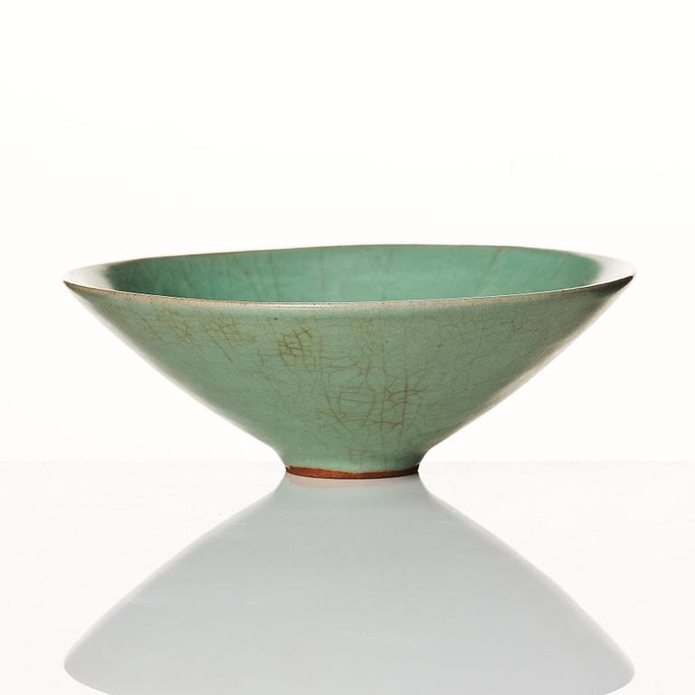 A blue/green glazed bowl, presumably Yuan dynasty.