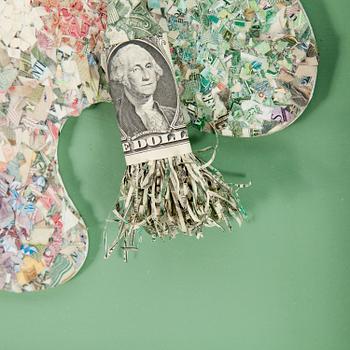 BARTON LIDICE BENES, collage/assemblage/mixed media in a box, signed Barton Lidice Benes & dated 1990 on verso.