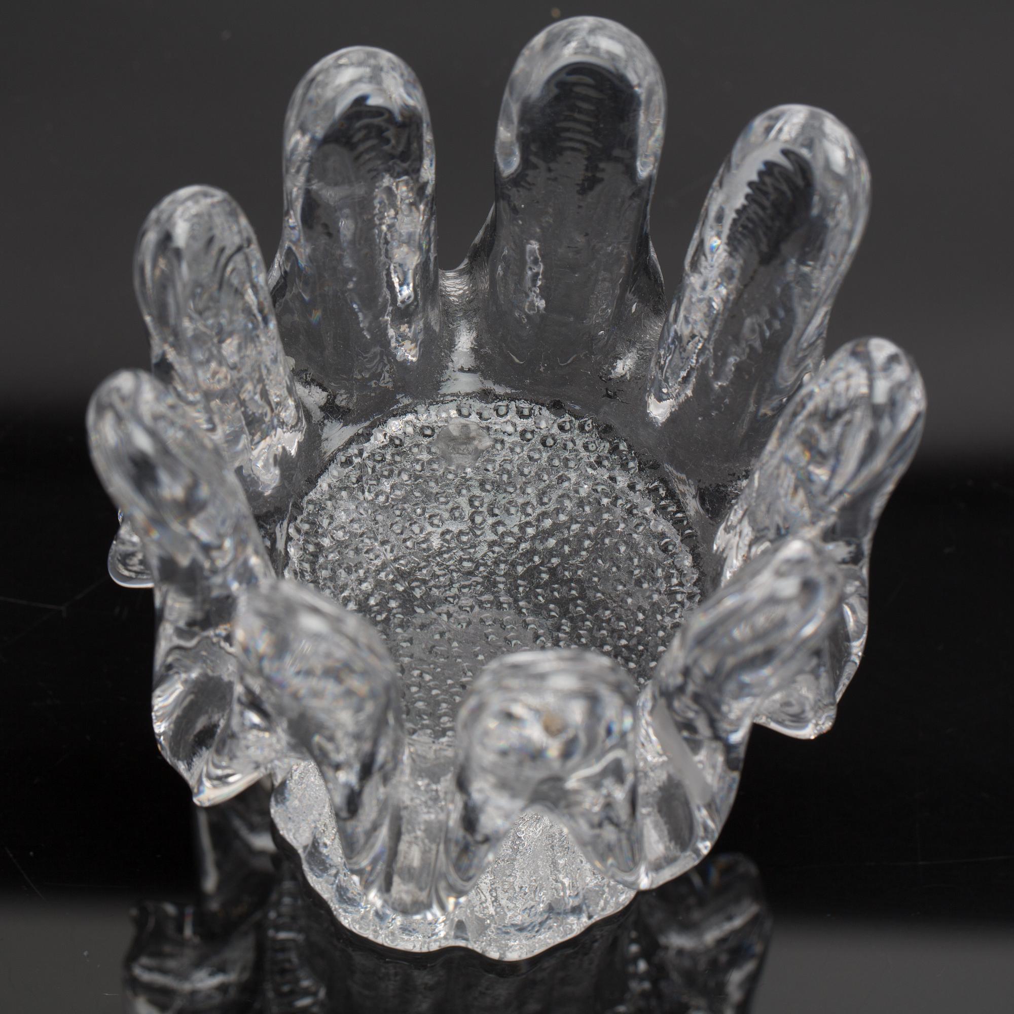 GÖRAN WÄRFF, LJUSSTAKAR, glas, 8 st, "Sunflower", Kosta.