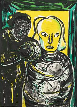 Lena Cronqvist, färglitografi ut ett drömspel, ramad.