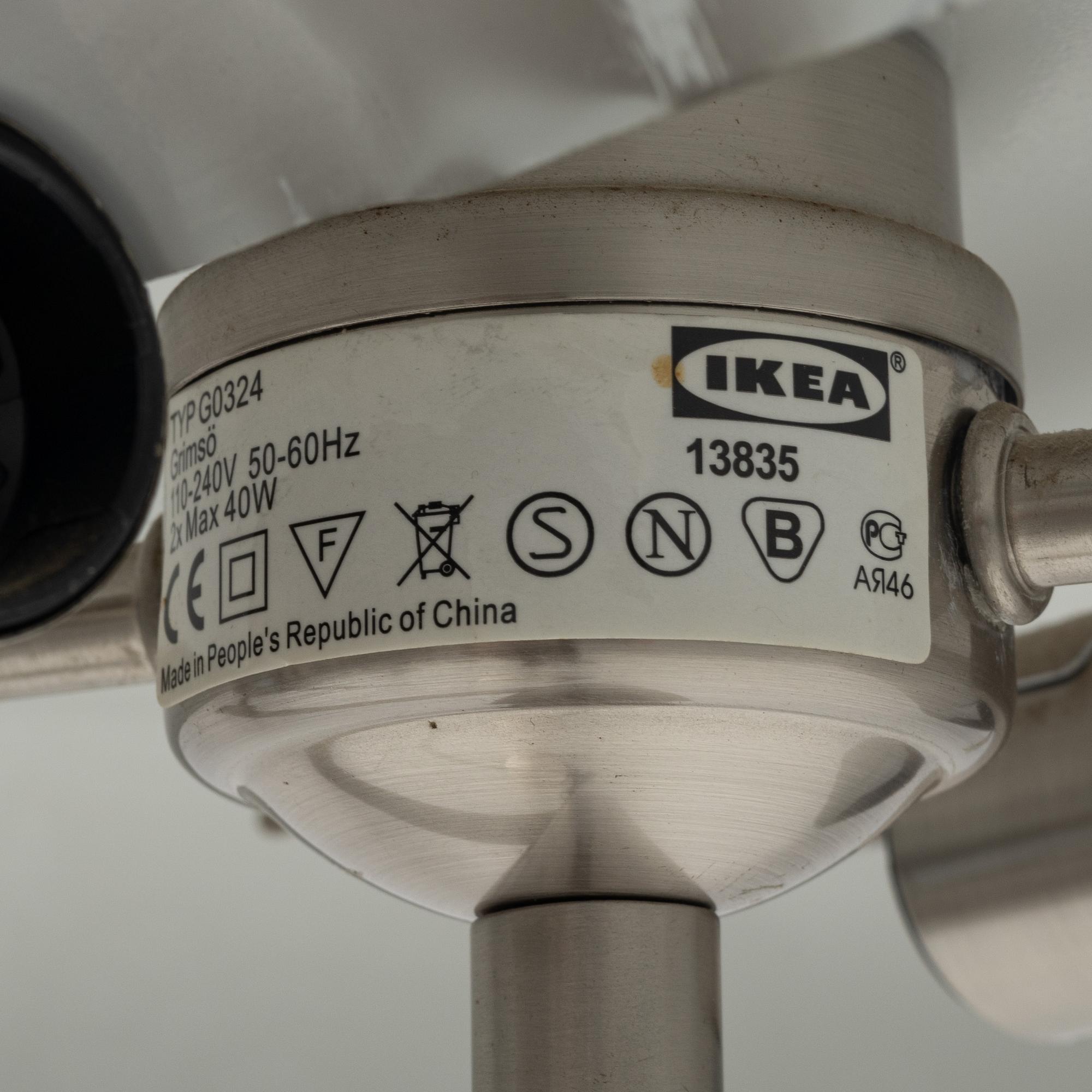A pair of 'Grimsö' table lights and a floor light, IKEA.