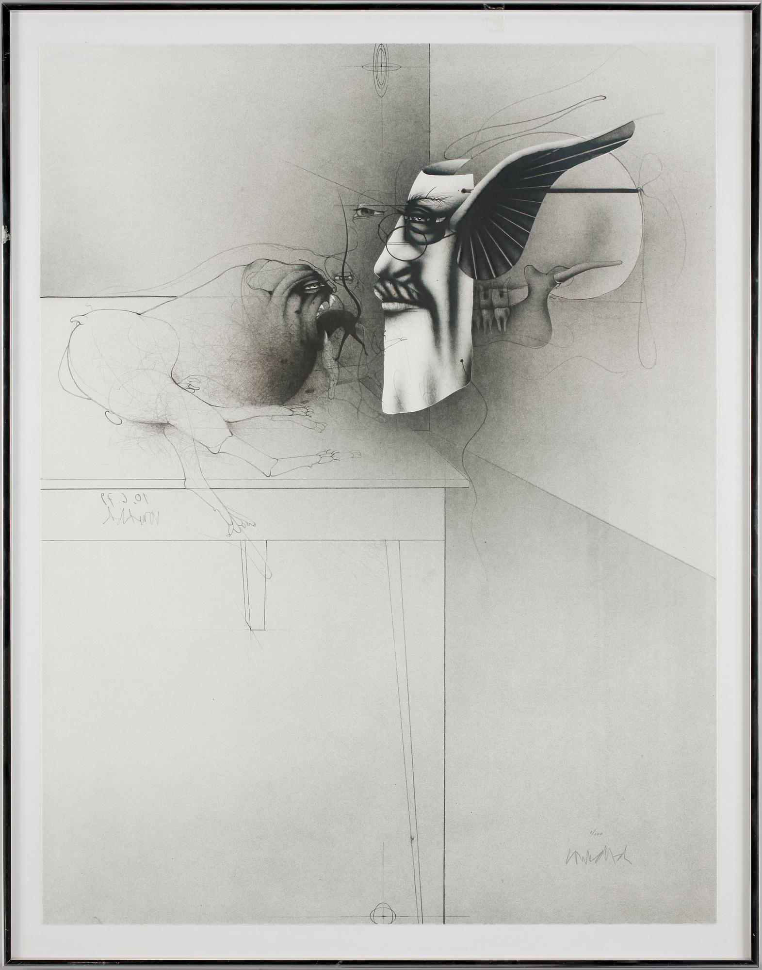 PAUL WUNDERLICH, litografier, 2 st, sign o numr 3/4 resp 3/100.