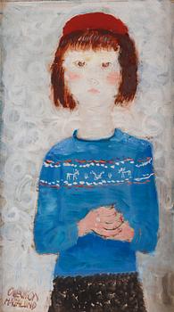 528. Olle Olsson-Hagalund, Girl with a red beret.