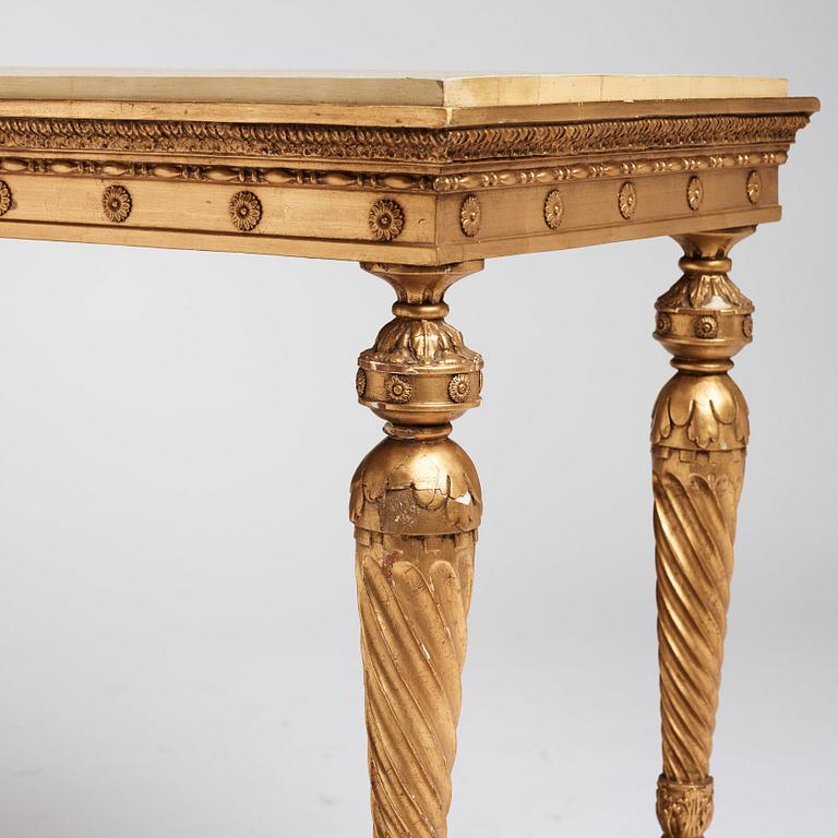 A late Gustavian early 19th century console table.