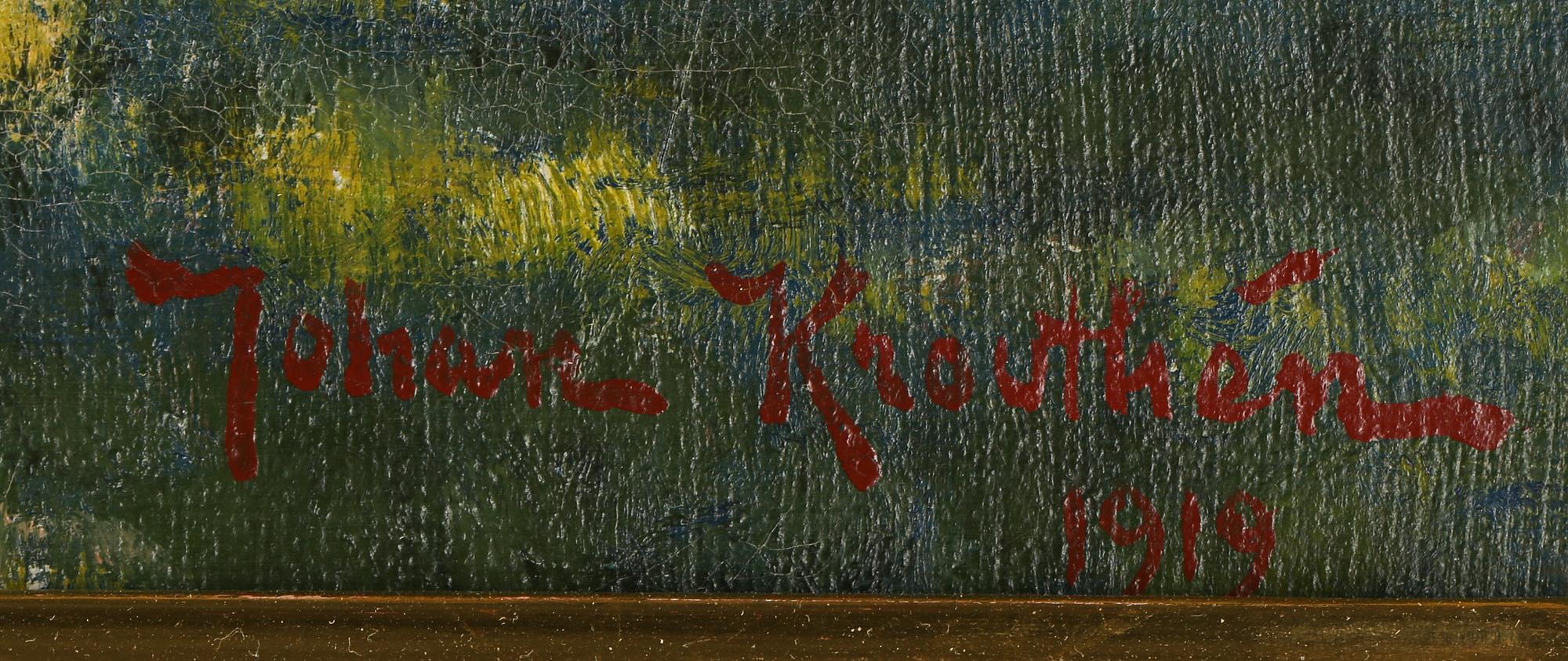 JOHAN KROUTHÉN, olja på duk, signerad och daterad 1919.