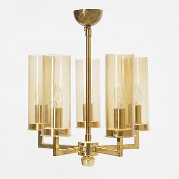 A brass cieling lamp, second half of the 20th century.