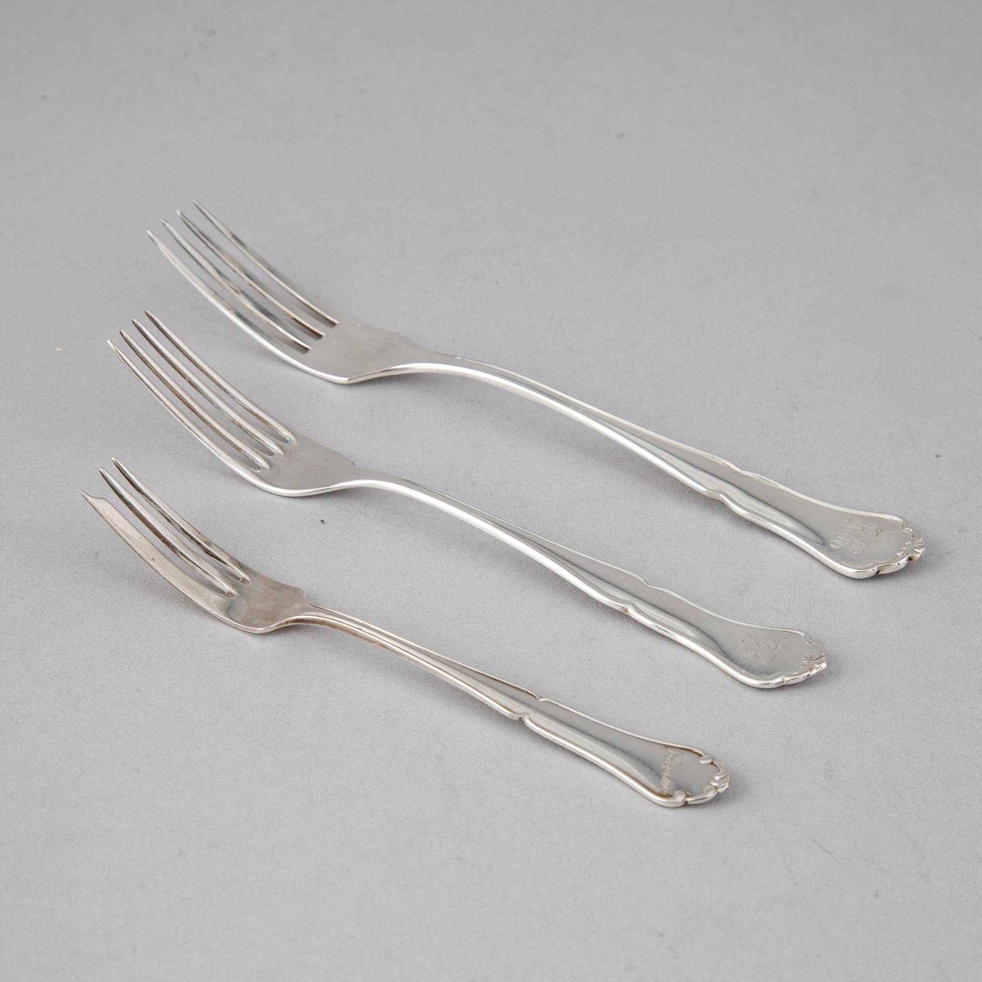 A Finnish silver cutlery, second half of the 20th century (63 pieces).