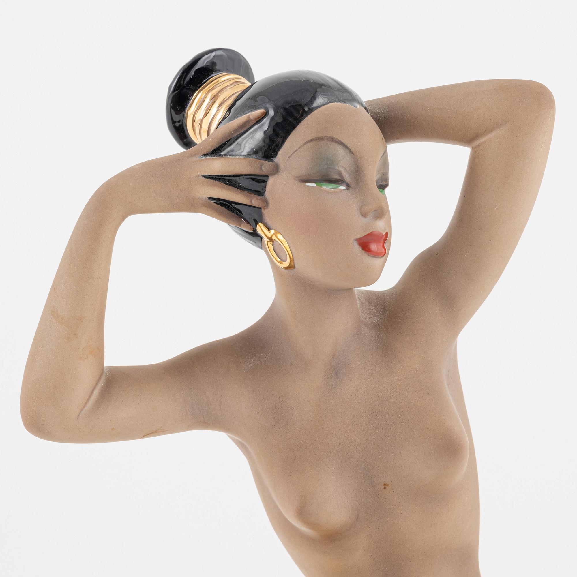 A 'Samara' ceramic figurine, C.I.A. Manna Torino, Italy, around mid 20th Century.