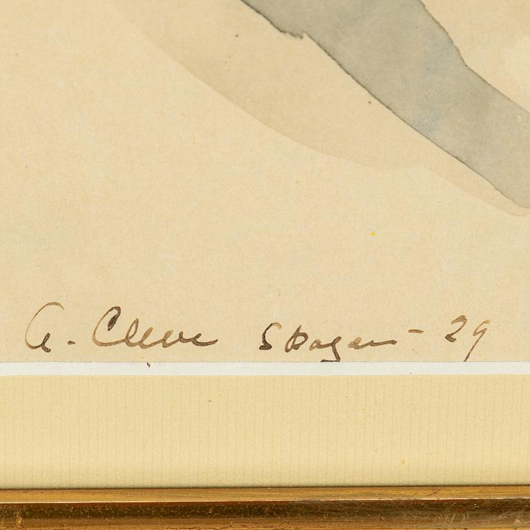AGNES CLEVE, gouache. Signerad a cleve och daterad Skagen -29.