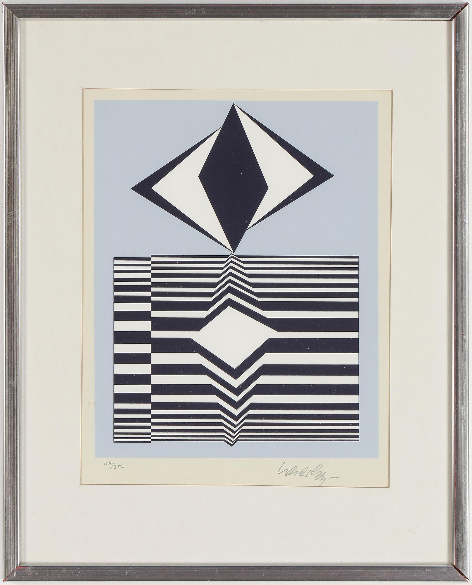 VICTOR VASARELY, färgserigrafier 7 stycken. Signerade och numrerade 104/250.
