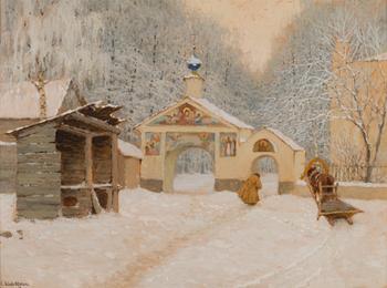 184. Sergei Lednev-Shukin, BY THE MONASTERY GATE.