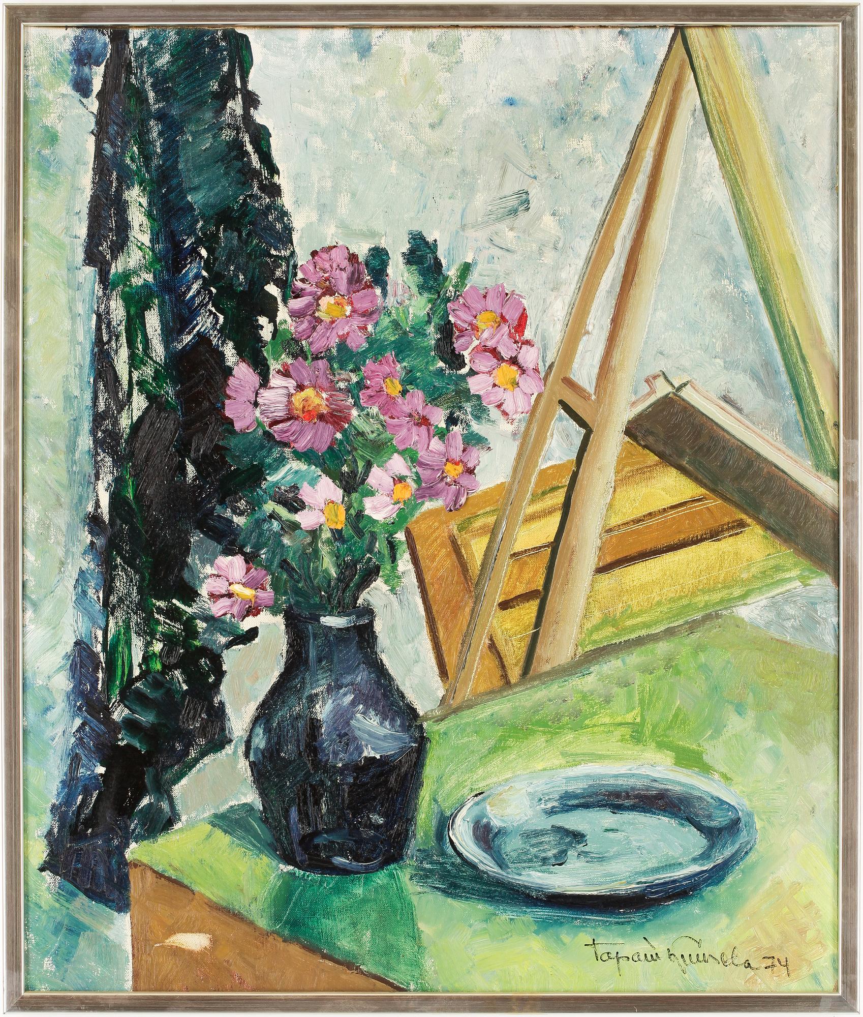 OKÄND KONSTNÄR, olja på duk, Bär signatur o datering - 74.